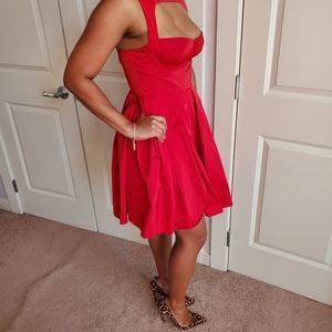 Red party dress